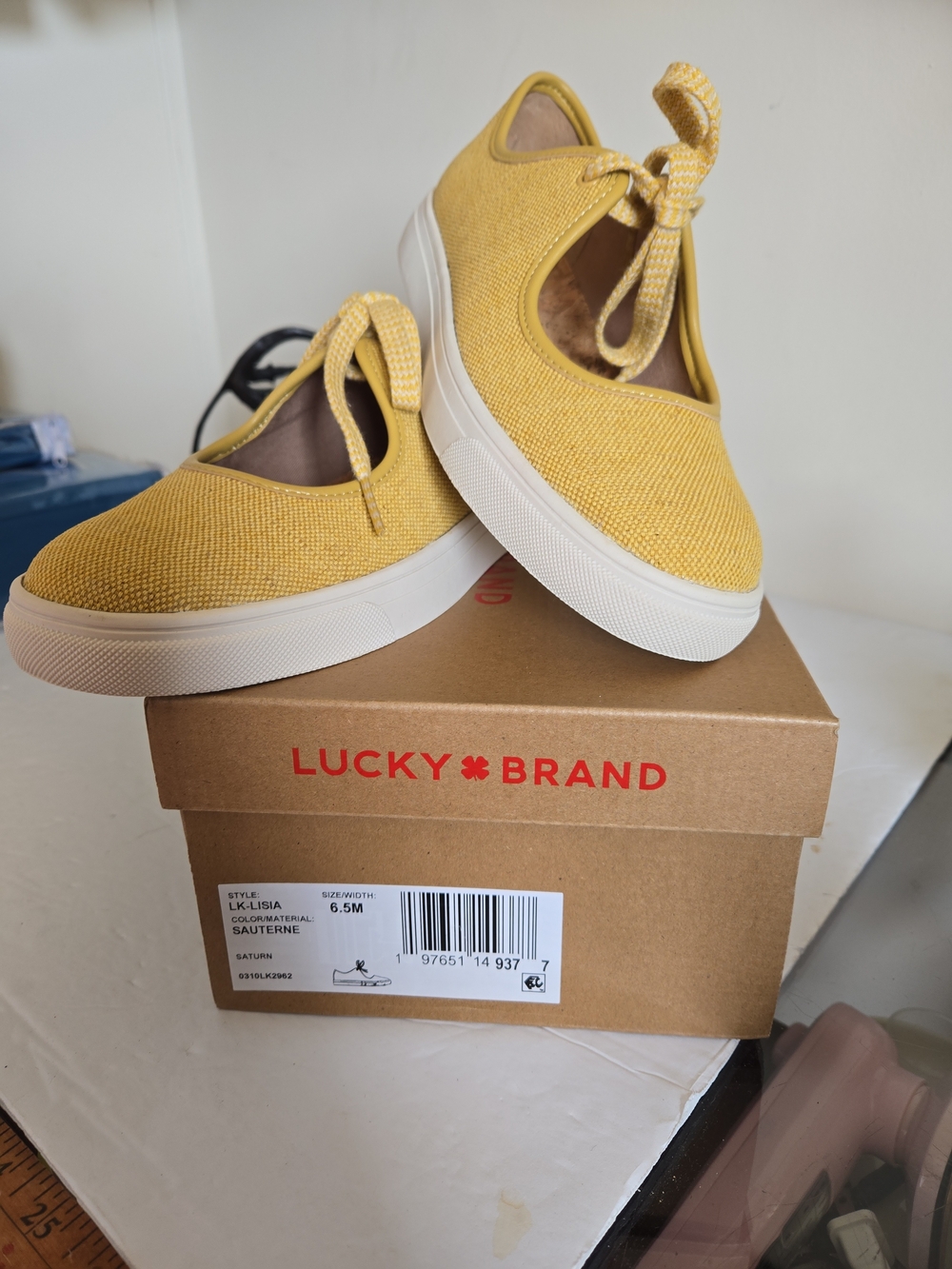 Lucky Brand Yellow Canvas Slip-On Sneakers 6.5 M COOL LOOKING STYLE